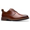 Schnürschuh CLARKS "Alwin Lace", Herren, Gr. 43, braun, Leder, elegant, Schuhe, Business Schnürschuh mit Anziehlasche