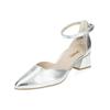 Pumps PAUL GREEN "Paul Green Pumps Leder", Damen, Gr. 37,5, silber (metallic silber), Leder, casual, Schuhe