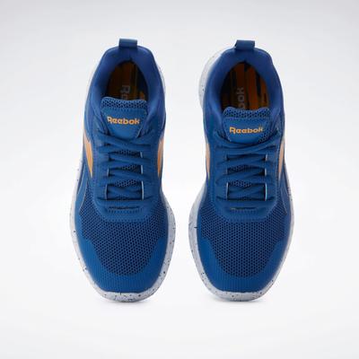 Laufschuh REEBOK "RUSH RUNNER 5", Gr. 32, twilightblau, electricamber, ftwrweiß, Synthetik, Textil, sportlich, Schuhe Image