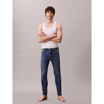 Skinny-fit-Jeans CALVIN KLEIN JEANS "SKINNY JEAN REGEN", Herren, Gr. 36, Länge 32, canyon blau, Denim/Jeans, Obermaterial: 80% Baumwolle, 12% Polyester, 6% Elastomultiester, 2% Elasthan, unifarben, casual, skinny fit lang, Jeans, Mit Gürtelschlaufen Image