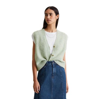 Strickweste MARC O'POLO DENIM "aus Baumwoll-Multicolor-Garn", Damen, Gr. M, grün (elm grün), Obermaterial: 53% Baumwolle, 24% Polyamid, 23% Alpaka, unifarben, casual, regular fit, V-Ausschnitt, Westen Image