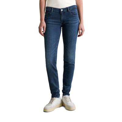 Slim-fit-Jeans MARC O'POLO DENIM "aus stretchigem Organic Cotton-Mix", Damen, Gr. 28, Länge 34, blau (dunkelblau), Obermaterial: 98% Baumwolle, 2% Elasthan, unifarben, slim fit normal, Jeans Image