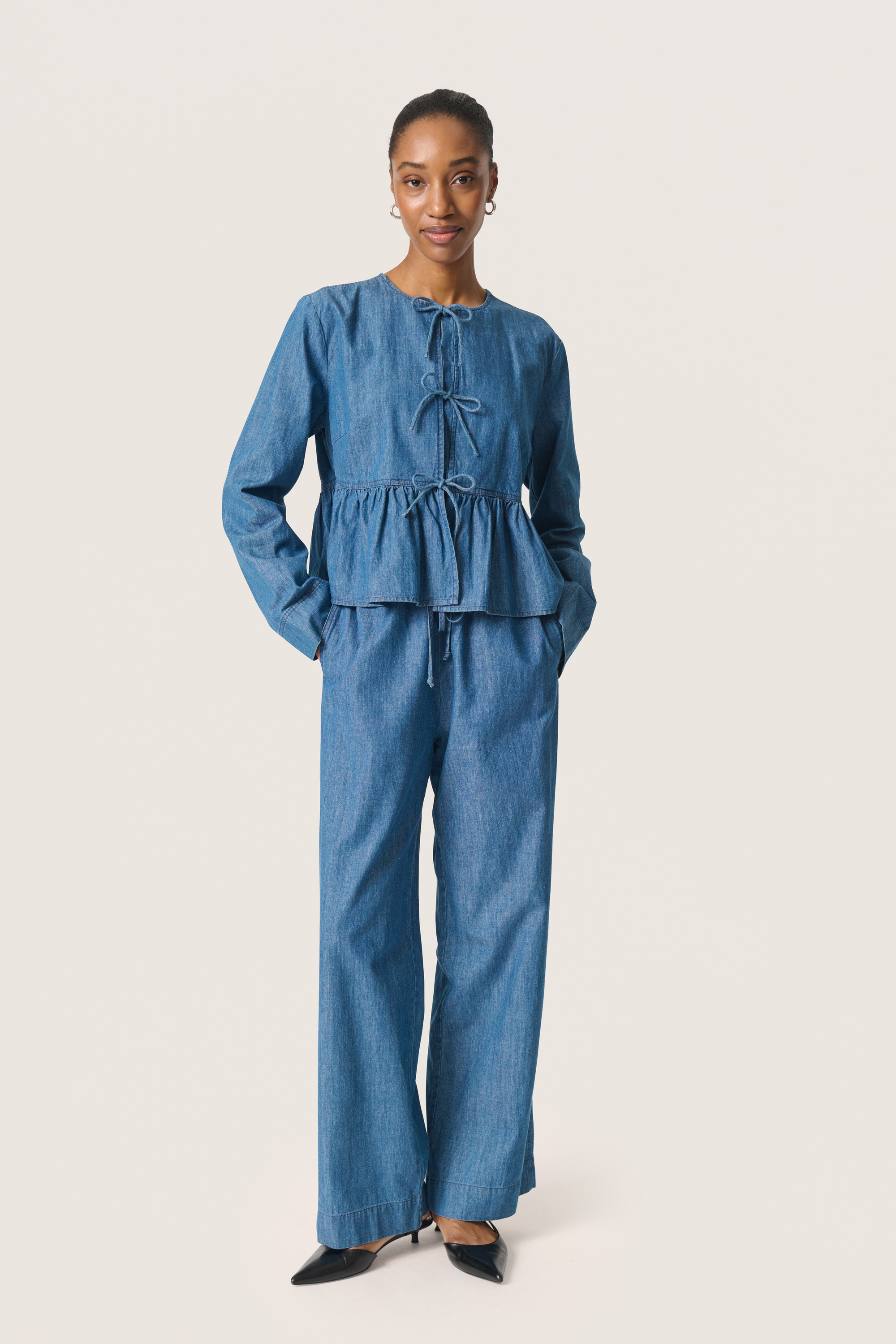 Langarm - Hemd Feminine Form Medium Blue Denim Image