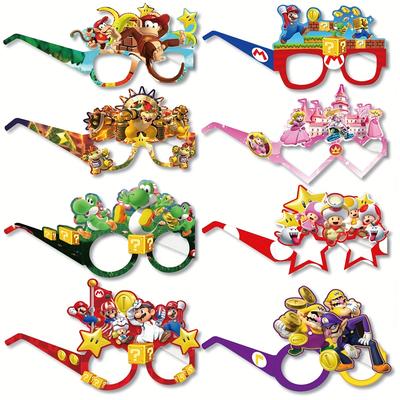 TEMU A Set Of 8 Super Themed Party Glasses, Paper Material, No Electricity Required, Fun Costume Props For Birthdays And Festival Celebrations, Ideal Gift For Birthday Party Decoration Fans Image