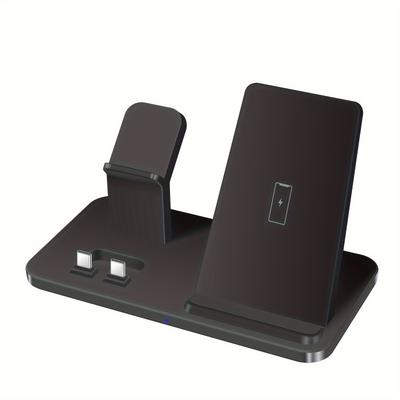 TEMU Wireless Charger For, 3in 1 Wireless Charging Station Stand For Galaxy S25 S24 S23 Ultra/s22/s21/s20/note 20/z Flip 6/5/4/fold 6/5/4, Galaxy Watch 7/6/5/5 Pro/4/3, Galaxy Buds 3/2/pro Image