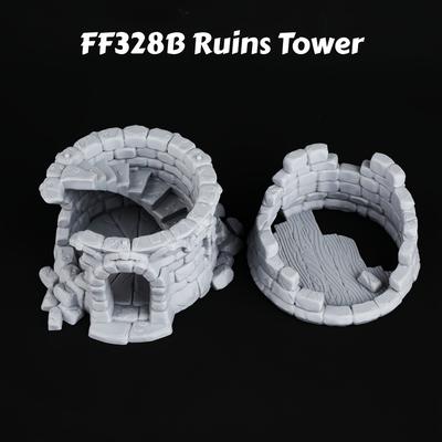 TEMU 3dmagic 1 Set 28mm Rpg Terrain Ruins - Dnd Cityscape Tabletop Gaming Accessories, Plastic Miniature Buildings Kit For Ttrpg Role Playing Game, Ideal Christmas Gift For Dm
