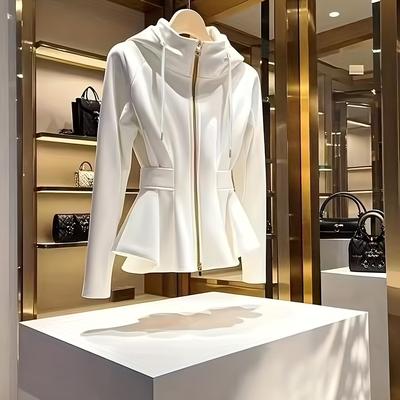 TEMU White Zip- Fit Jacket Image