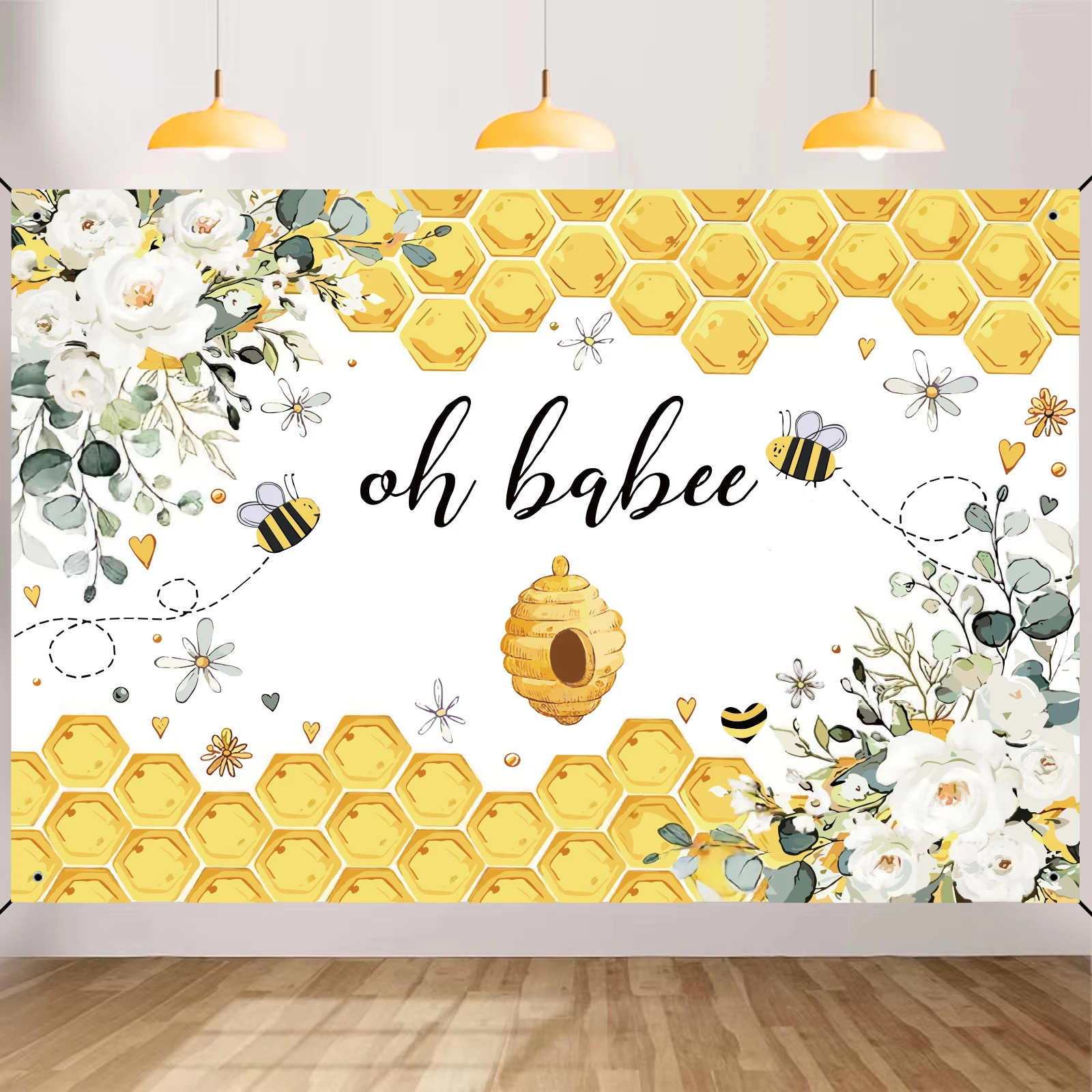 Oh babee hintergrund biene baby party party hintergründe biene themen orientierte baby party dekorationen süß wie kann biene baby party foto backgrou Image