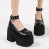 Langlebige Damenschuhe mit hohen Absätzen im neuen Stil mit einer 10-cm-Plattform und wasserdichter Basis und zum Tragen außerhalb der Größen 34-43