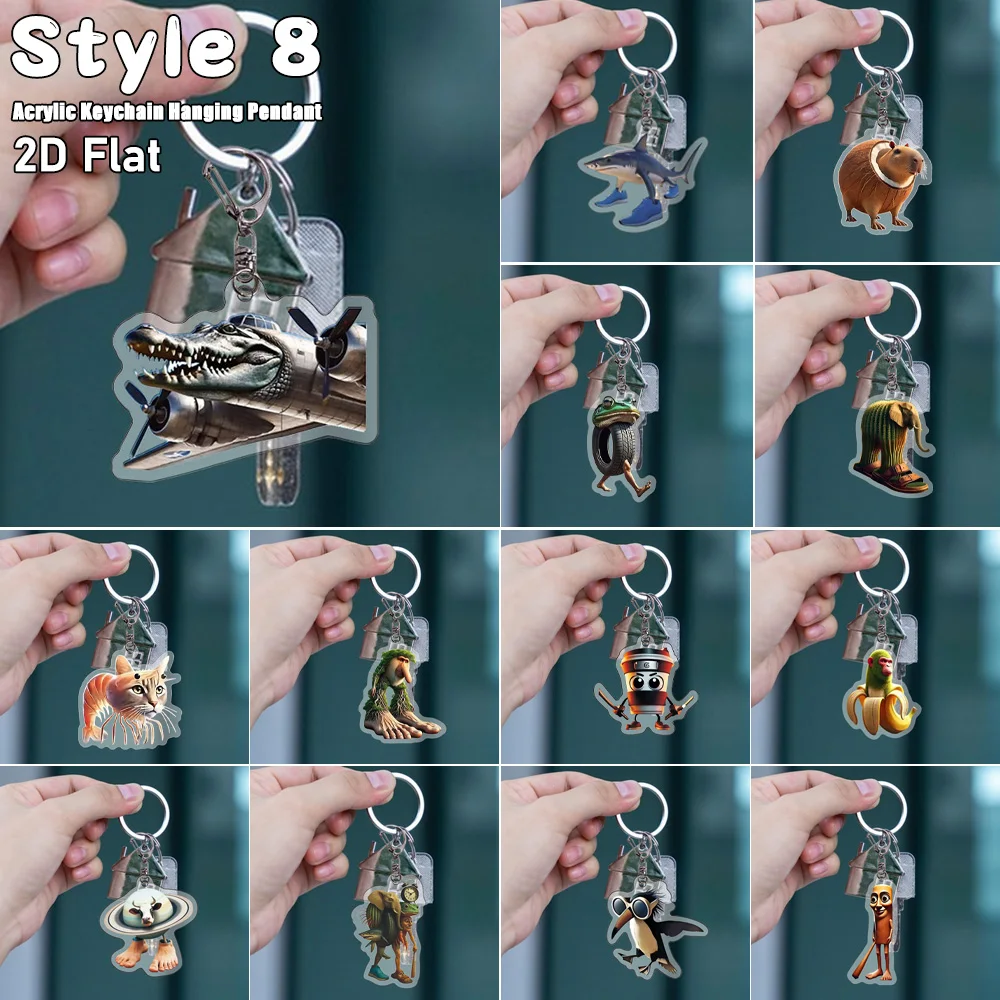 TungTungTung Sahur Tralalelo Tralala Statue Dekor Lustige italienische Brainrot Tiere Schlüsselanhänger für Zubehör Lustige Sigma Skibidi Image