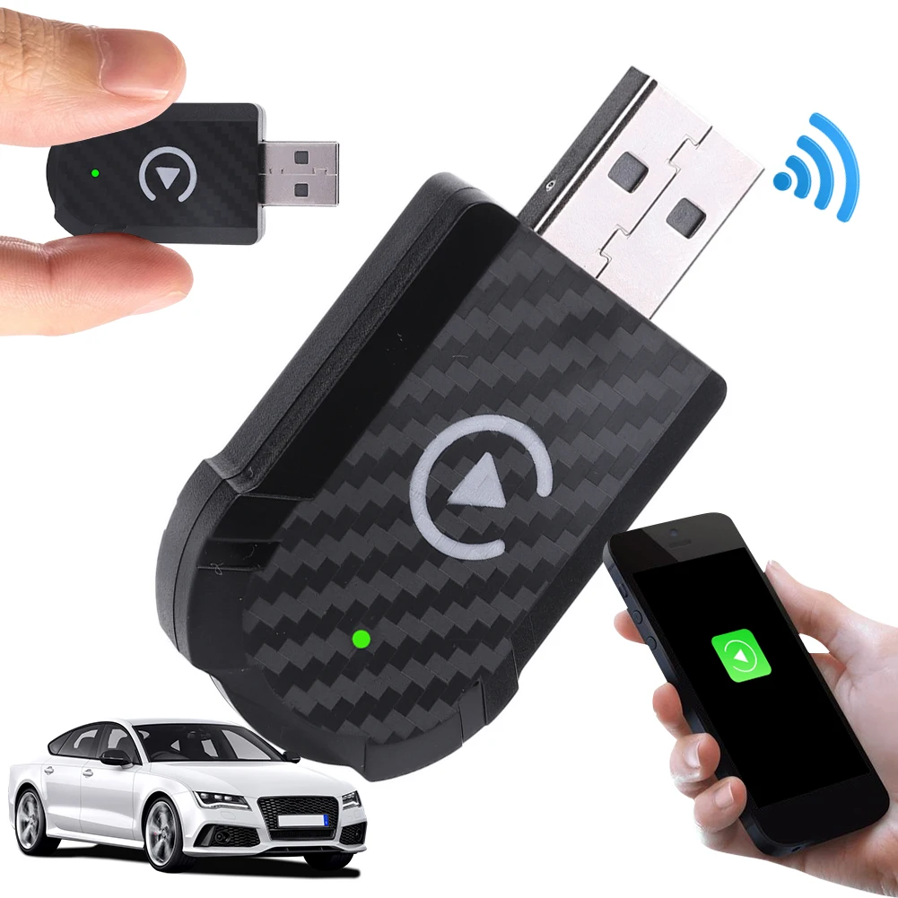 Verkabelt zu Wireless Carplay & Android Auto Mini Adapter Bluetooth 5,0 WiFi für Autos mit OEM Wired CarPlay Android Auto Image