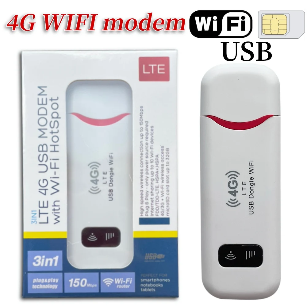 4G LTE WiFi Router 150Mbps Modem Stick USB WiFi Dongle SIM Karte Slot Pocket Hotspot Wireless Router für Laptops UMPC MID Image
