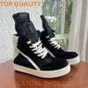 Ricks Outdoor Genious Black Horsehair High Top Geobasket Party Herrenschuhe Damen Sneaker Owens Design Freizeitstiefel & Schuhe
