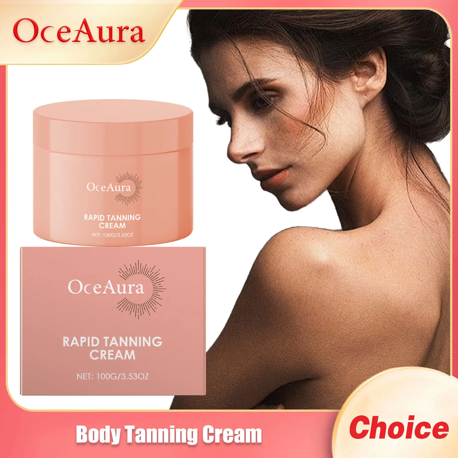 Körperbräunungscreme spendet die Haut gründlich spendet der Haut, um eine gegerbte Haut zu schaffen, sonnenlose Selbstbräunungscreme, Körperbronze für Männer und Frauen Image