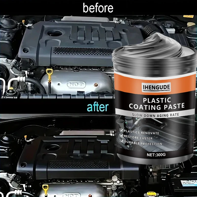 1 Stück 300 g Autoreifen-Glanzpflegemittel mit großer Kapazität, Autowachs, Reifenbeschichtungspaste, Polierreinigungswachs – helle Reifen- und Wiederwärzung, Sitzpflege und Erholungsglanz Image