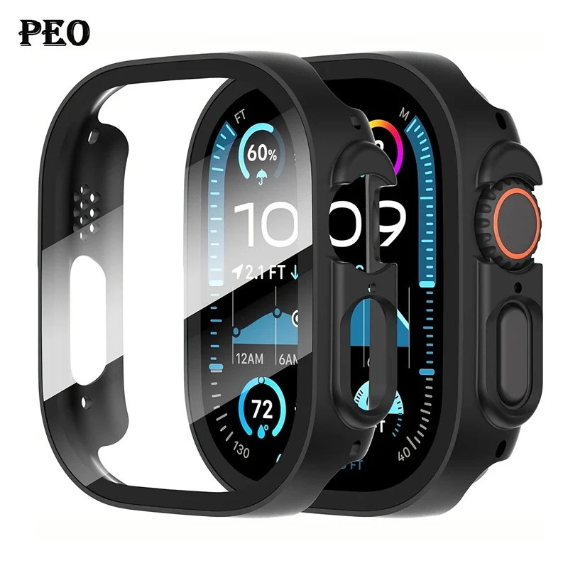 Glas + Gehäuse für Apple Watch Ultra 49 mm PC-Stoßstange + Displayschutzfolie, gehärtete Luxusbox-Abdeckung für Apple Watch Ultra 2 Zubehör Image