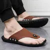Sommer-Hausschuhe für Herren, Flip-Flops für Herren, Strand-Hausschuhe, braune Sandalen, bequeme Schuhe, rutschfeste Badezimmerschuhe, Herrenschuhe