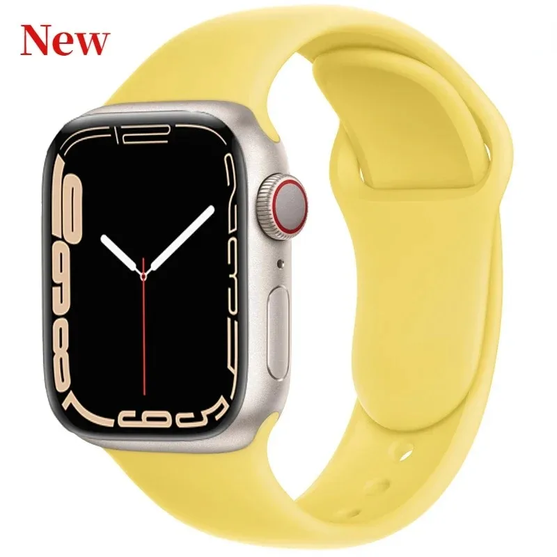 Silikonarmband für Apple Watch 9 8 7 45 mm 44 mm 42 mm 41 mm 40 mm Ultra/2 49 mm 10 46 mm Bequemes Uhrenarmband iWatch 6 5 4 SE Correa Image