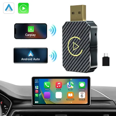 Wired To Wireless Carplay & Android Auto AI Box Bluetooth-Compatible 5.0 WiFi for OEM Wired CarPlay Android Auto Car Systems
