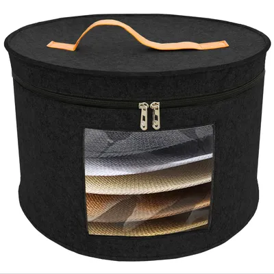 Cowboy hat rack, wide-brimmed hat suitcase, round hat storage bag, toy box stackable round brim hat storage bag