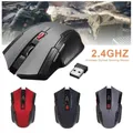 Mouse wireless con adattatore USB Mouse ottico ergonomico da ufficio, 3 DPI regolabili, 6 pulsanti, compatibile con PC/laptop/desktop
