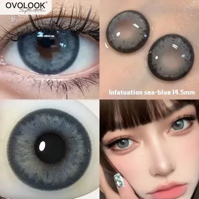 OVOLOOK-2pcs/pair Fashion Lenses Color Lens Eyes Myopia Beauty Pupils Natural Brown Lenses Multi Colored Contact Lenses for Eyes