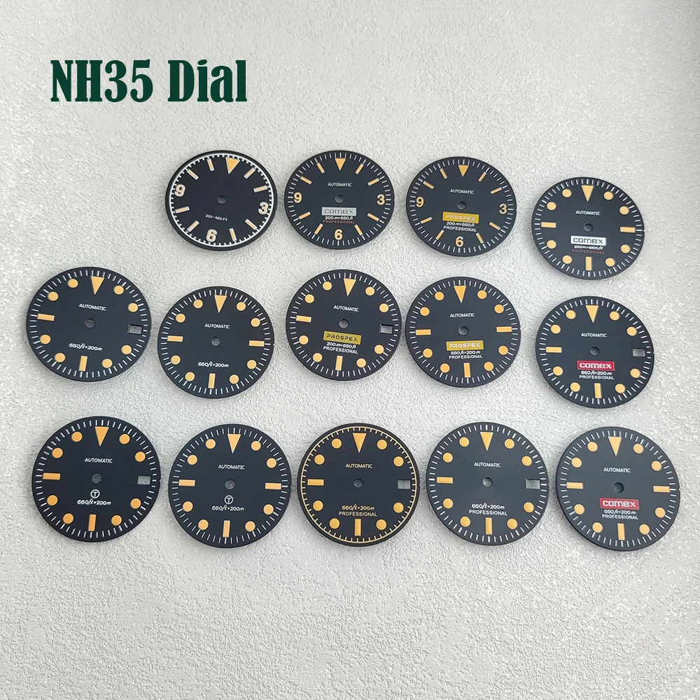 Quadrante NH35 Quadrante NH36 Quadrante retrò da 28,5 mm quadrante luminoso verde, adatto per la riparazione di strumenti per accessori per orologi con movimento NH35 NH36