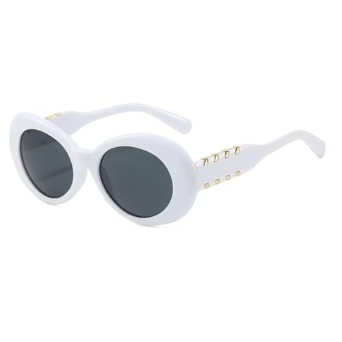 FORLUZ Vintage Cat Eye Sunglasses Women Trending Leopard Shades Uv400 Gradient Eyewear(White-Black)