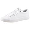 Sneaker TOMMY HILFIGER "TH HI VULC CORE LOW LTH II ESS", Herren, Gr. 47, weiß, Lederimitat, unifarben, sportlich, Schuhe, Freizeitschuh, Halbschuh, Schnürer in schmaler Form