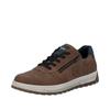 Sneaker RIEKER, Herren, Gr. 40, bunt (braun, dunkelblau), Nubuklederimitat, unifarben mit Farbeinsatz, sportlich, Schuhe, Freizeitschuh, Halbschuh, Schnürschuh mit Kontrastbesatz