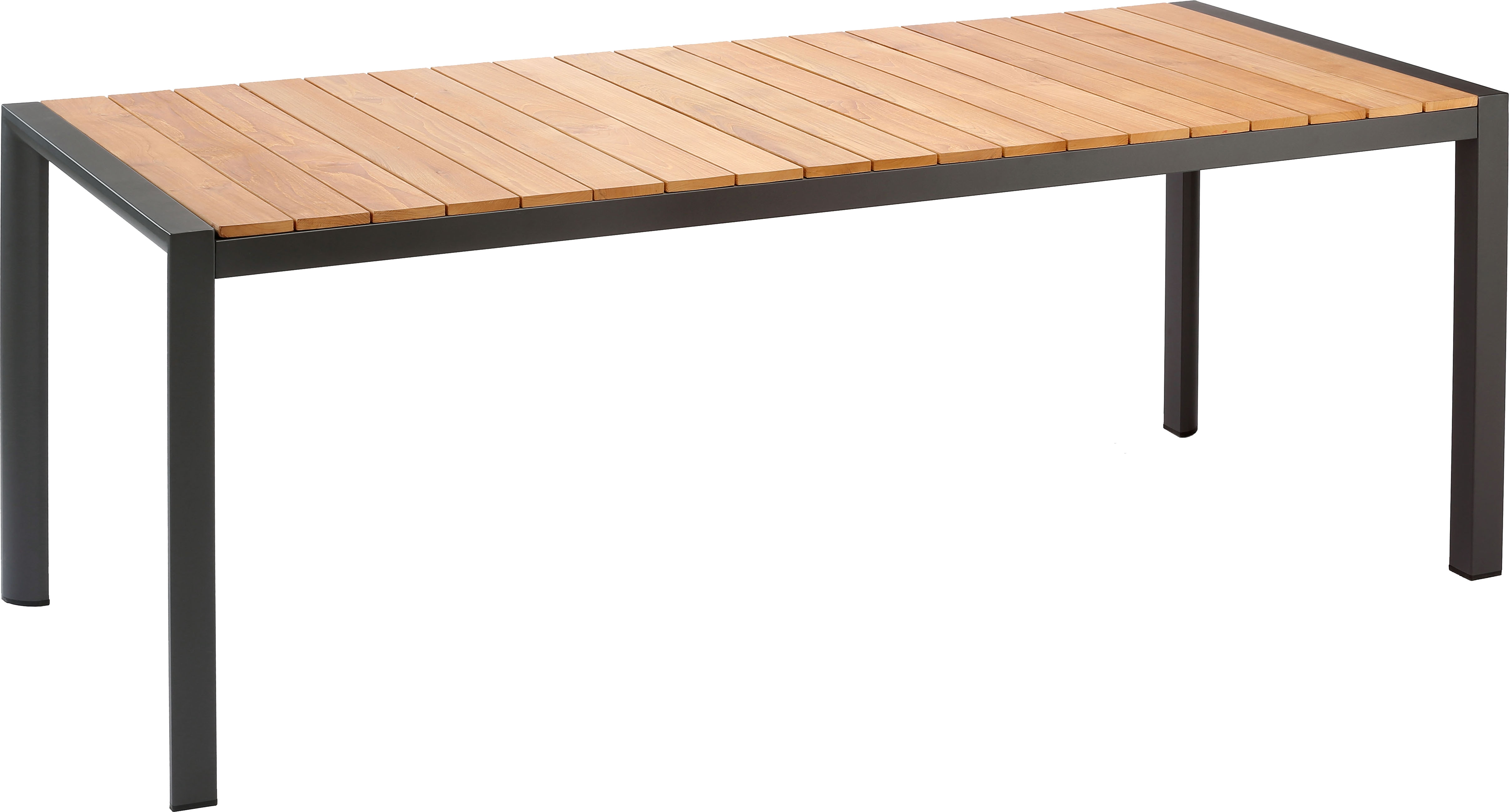 Gartentisch BEST "Paros", grau (teakholz – anthrazit), B:210cm H:76cm T:90cm, Aluminium/Teak holz, Tische, in verschiedenen Farben und Größen erhältlich