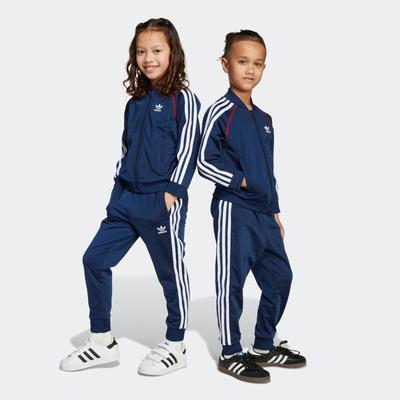 Trainingsanzug ADIDAS ORIGINALS "SST TRACKSUIT", Kinder, Gr. 110, nindig, weiß, betsca, Obermaterial: 100% Polyester, sportlich, Sportanzüge Image