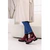 Chelseaboots REMONTE, Damen, Gr. 45, rot (dunkelrot), Lacklederimitat, Elastischer Einsatz, glänzend, modisch, Schuhe, Blockabsatz, Boots, Stiefelette mit praktischem Innen-Reißverschluss