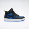 Basketballschuh REEBOK "REEBOK ROYAL PRIME MID 2.0", Gr. 32, schwarz, optimumblau, weiß, Synthetik, sportlich, Schuhe