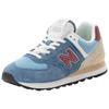 Sneaker NEW BALANCE "574", Gr. 41,5, shoreline blau, stillwater, Leder, Textil, mehrfarbig, sportlich, Schuhe