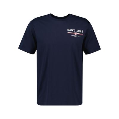T-Shirt GANT "GRAPHIC SS T-SHIRT", Herren, Gr. 5XL, blau (evening blau), Jersey, Obermaterial: 100% Baumwolle, casual, regular fit, Rundhals, Kurzarm, Shirts, Print, Rundhals Image