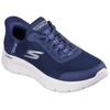 Slip-On Sneaker SKECHERS "GO WALK FLEX-GRAND ENTRY", Damen, Gr. 38, blau (navy, weiß), Textil, sportlich, Schuhe, Slipper mit Slip-ins zum Schlupfen, Topseller