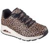 Sneaker SKECHERS "UNO-KAT-NEATO", Damen, Gr. 35, braun (braun, leo), Lederimitat, animal-print, sportlich, Schuhe, Leo Sneaker, Schnürschuh mit Air-Cooled Memory Foam