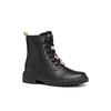 Schnürboots GEOX "J CASEY GIRL", Kinder, Gr. 37, schwarz, Synthetik, modisch, Schuhe, Stiefel, Biker Boots mit Blockabsatz