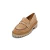 Loafer MARC O'POLO "mit robuster Profil-Laufsohle", Damen, Gr. 38, light pure sand, Obermaterial: 100% Leder (Rind), unifarben, Schuhe