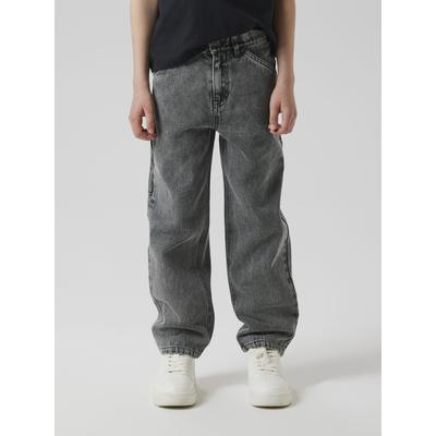 5-Pocket-Jeans NAME IT "NKMRYAN STRAIGHT JEANS 4525-IM L NOOS", Jungen, Gr. 164, N-Gr, blau (medium grau denim), Denim/Jeans, Obermaterial: 100% Baumwolle, unifarben, casual, straight fit knöchellang, Jeans Image