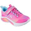 Sneaker SKECHERS "RAINBOW CRUISERS", Kinder, Gr. 28, rosa, Lederimitat, Textil, kontrastfarbene Details, sportlich, Schuhe, Kinderschuh mit Farbverlauf, Größenschablone zum Download