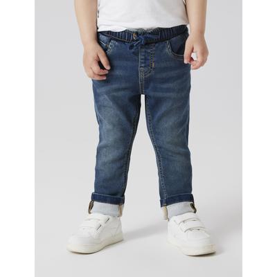 Schlupfjeans NAME IT "NMMRYAN SLIM SWE JEANS 2472-TH NOOS", Jungen, Gr. 92, N-Gr, vintage dunkelblau denim, Denim/Jeans, Obermaterial: 70% Baumwolle, 27% Polyester, 3% Elasthan, unifarben, modisch, regular fit, Jeans, im Jogging Style Image