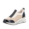 Slip-On Sneaker REMONTE "Elisabeth Hurley-Collection", Damen, Gr. 41, beige (beige, schwarz), Lederimitat, Lacklederimitat, Textil, sportlich, Schuhe, Keilsneaker, Slipper, Schlupfschuh, Freizeitschuh, vegan