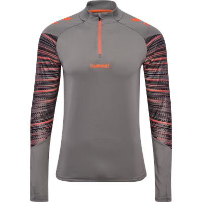 Trainingsshirt HUMMEL "HMLBLAZE PRO TRAINING HALF ZIP", Herren, Gr. S, steel gray, Obermaterial: 90% Polyester, 10% Elasthan, sportlich, Shirts Image