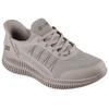 Sneaker SKECHERS "BOBS GEO LITE-FIXED EDGE", Herren, Gr. 47,5, grau (taupe), Lederimitat, Textil, sportlich, Schuhe, Freizeitschuh, Trainingsschuh mit Slip-ins