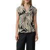 Kurzarmbluse S.OLIVER BLACK LABEL, Damen, Gr. 48, taupe, schwarz, Obermaterial: 100% Viskose, bedruckt, casual, regular fit taillenbedeckt, V-Ausschnitt, Kurzarm, Blusen, mit All-Over Print