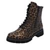 Schnürstiefelette REMONTE, Damen, Gr. 45, leo antik, Lederimitat, metallic, modisch, Schuhe, Schnürboots, Stiefelette, Profilsohle, mit Glitzer-Schnürsenkel