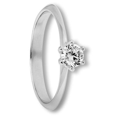 Goldring ONE ELEMENT "Zirkonia Ring aus 333 Weißgold" Gr. 56, silber, Fingerringe, Damen, 56,mit Zirkonia, Weißgold 333-Gold, Weißgold 333, Gold, für Damen – klassisch & elegant im Design Image