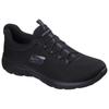 Slip-On Sneaker SKECHERS "SUMMITS-SUMMER BLUSH", Damen, Gr. 35, schwarz, Textil, unifarben, sportlich, Schuhe, Arbeitsschuh, Freizeitschuh, Slipper mit Memory Foam